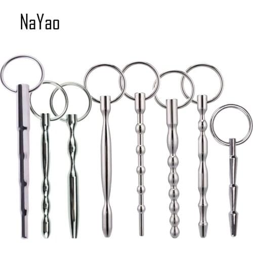 2019 Stainless Steel Catheters Sounds Hollow Penis Plug Tube Stretching Male Chastity Urethral Dilators Sex Toys DA-025 Series