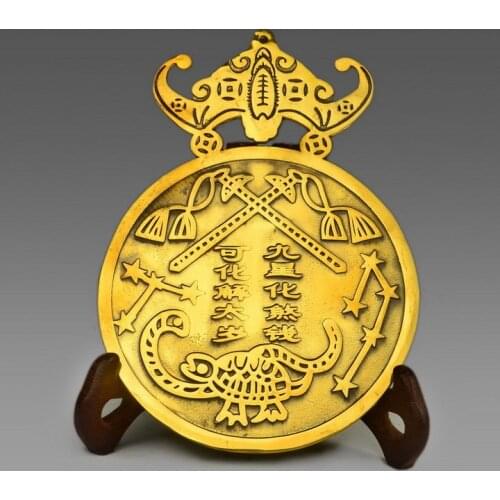 Chinas feng shui Safety, peace brass gossip mirror-Family decoration, evil spirits and bring good luck metal handicraft