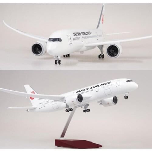 1/130 Scale 47CM Airplane Boeing B787 Dreamliner Aircraft JAL Japan Airlines Model W Light and Wheels Diecast Plastic Plane Toys