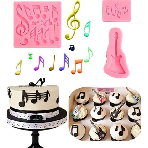 Music Series Mold Silicone Chocolate Candy Musical Note Glue Mould Fondant Cake Decoration Tool DIY Cake Pastry Baking Molds