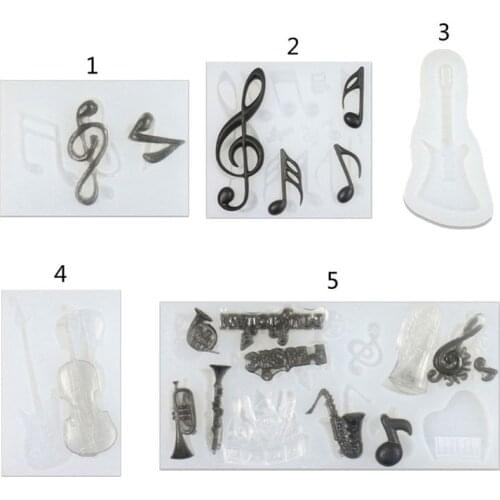 Musical Note Guitar Lover Jewelry Pendant Music Art Theme Instruments Resin Casting Silicone Mold Jewelry Making Tools