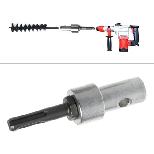 2 Round Pits 2 Slots Drill Bit Adapter For Electric Drill Convert to Earth Auger Head Connector Tool