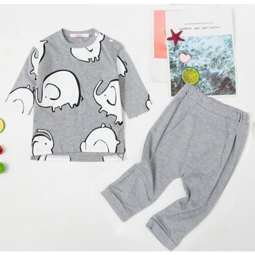 Pajamas Boys Girls Clothes Baby Cotton Short Sleeve T Shirt +Pants 2pcs Pyjamas Set Children Cartoon Clothing Baby Sleepwear Set