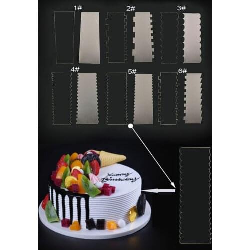 Transparent Acrylic Cake Cream Scraper Icing Frosting Buttercream Large Cake Smoother Scraper for Kitchen Baking Tools