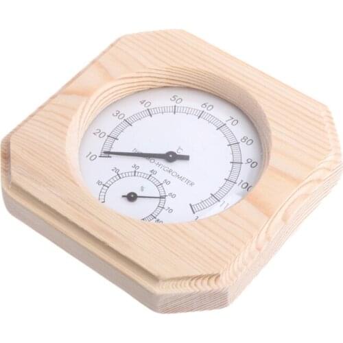 Sauna Room Wood Thermometer Hygrometer Hygrothermograph Temperature Instrument Dropship