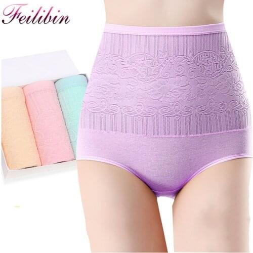 ZJX 3Pcs/lot High Waist Control Panties Seamless Women Slimming Briefs Body Shaperwear Underwear Ladies Bodysuit Sexy Pants