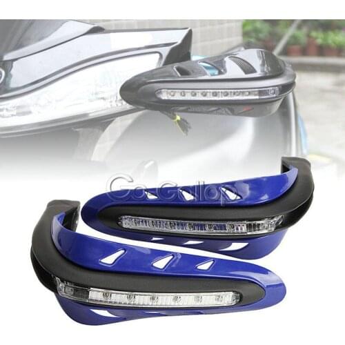 Blue 7/8" Dirtbike ATV Hand Guards w/ LED Turn Signal For Honda CR CRF 80 125 150 200 250 450 500 R
