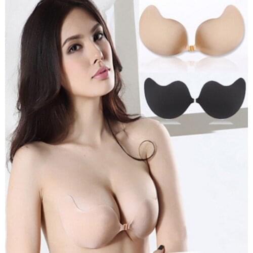 2020 New Lady Sexy Front Closure Invisible Push Up Bra Seamless Strapless Bralette Self-Adhesive Stick On Silicone Bra for Women