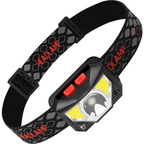 1200mAh USB Charging Handsfree LED Headlamp Motion Sensor head lamp headlight Torch Built-in battery inductive with Portable box