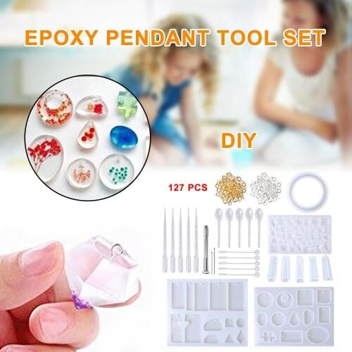 127pcs DIY Jewelry Casting Mold Set Silicone Crystal Epoxy Tool Set Handmade Bracelet Pendant Mold Decoration Handicrafts Mould