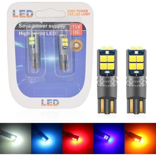 2PCS CANBUS 12-24V W5W T10 LED 3030 LED 10SMD Car Interior Reading Light Marker Lamp 168 194 LED Auto Wedge Parking Dome Bulbs