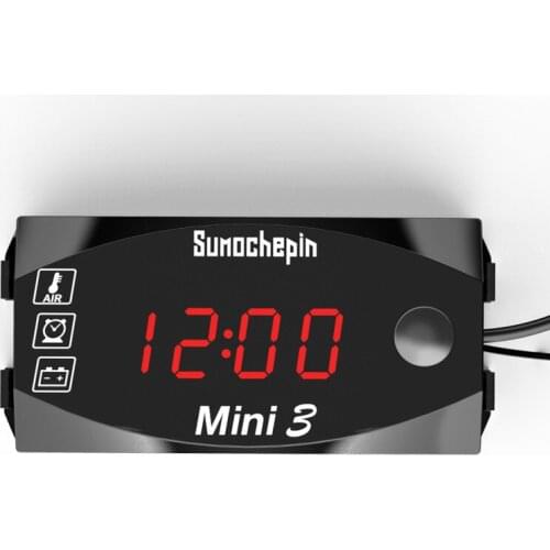 2021 New 12V 3 in 1 Digital LED Display Meters Voltmeter Clock Thermometer Indicator Gauge Panel Meter For Car Motorcycle