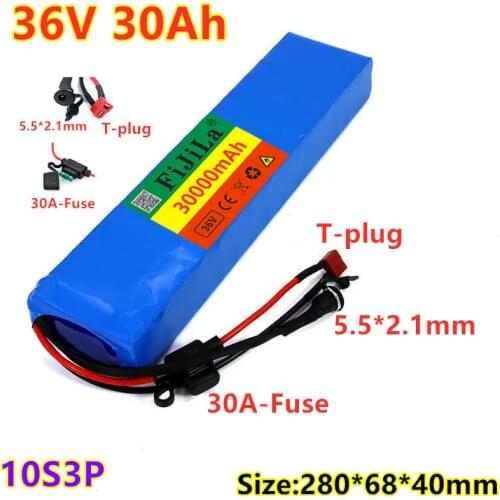 36V 30Ah 18650 lithium battery pack 10S3P 600W or less, suitable for roller E Twow roller m365 per ebike backup power supply
