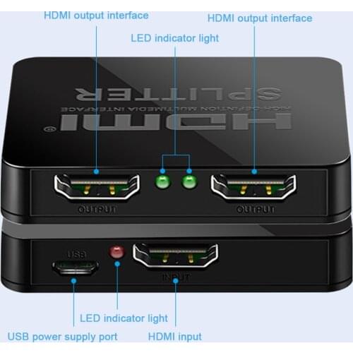 4K HD Splitter Full HD 1080p Video Switch Switcher 1X2 Split 1 in 2 out Amplifier