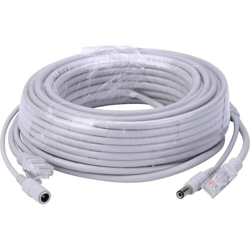 5M/10M/20M/30M Optional 2.1mm/5.5mm jack RJ45 + DC Power Extension Ethernet CCTV Cable For IP Cameras NVR System