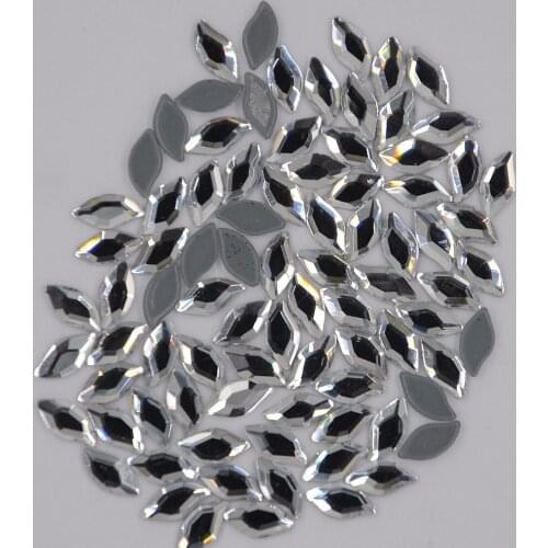 AAAA+ Best Quality 4x8mm Diamond Leaf Crystal Clear DMC Hot Fix Rhinestone More Shiny Super Bright Hotfix Iron On Stones