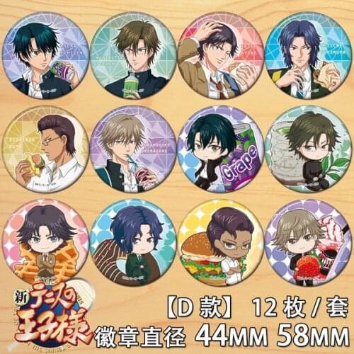 Anime The Prince Of Tennis Ryoma Echizen Figure Tezuka Kunimitsu 6548 Badge Round Brooch Pin Gifts Kids Collection Toy