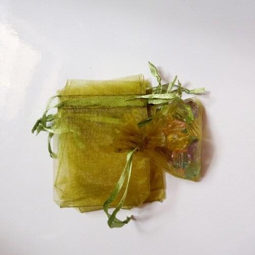 ArmyGreen Organza Bag 100pcs Jewelry Packaging Display Jewelry Gift Bags Wedding Drawstring Bag Woman Gift Storage Display Bags