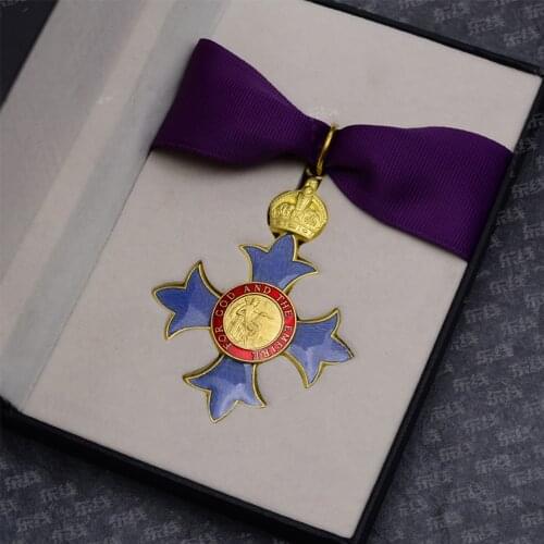 British Empire Royal Military Cross OBECBE Brass Enamel Badge UK Officer Medal Decoration Pin Brooch