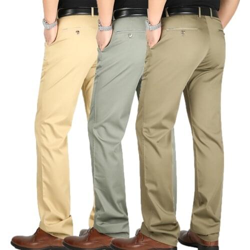 New Fashion Spring summer Fashion Casual Lightweight Pants Male Brand Solid Color Trousers High Quality Wear Men Bussiness Trou