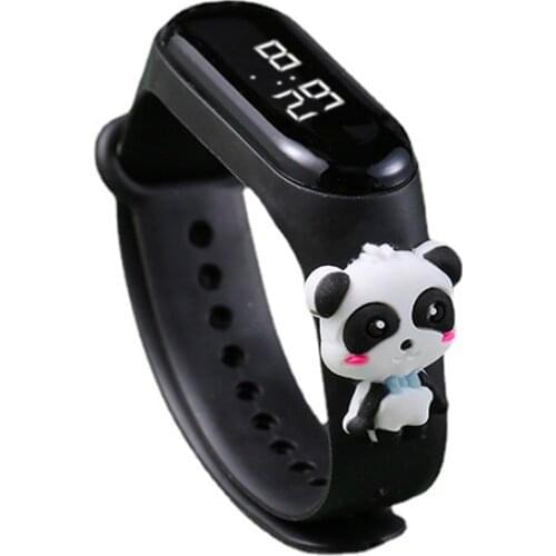 Led Childrens Watch Cartoon Panda Rabbit Strawberry Dog 50M Waterproof Sports Digital Watch for Kids Boys Girls Clock Gifts