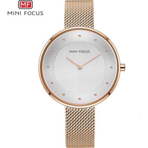 MINI FOCUS Women Watches Luxury Dress Womens Watches Top Brand Hand Clock Milanese Steel Lady Watch For Woman Rose Gold Quartz