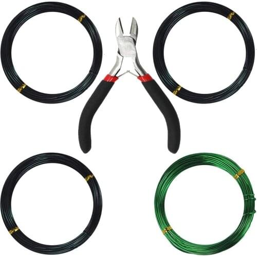 Tree Training Wires for Bonsai Tree, with Bonsai Wire Cutter - Size 1.0 mm/ 1.5 mm/ 2.0 mm (128 Feet Total), Anti-Corrosion and