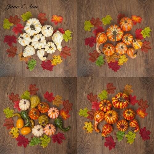 Jane Z Ann Simulation pumpkin fruit newborn photo photography hand-painted oil painting style decorative set halloween props