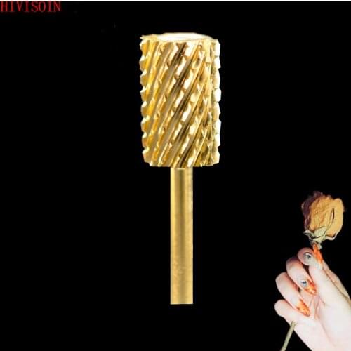 HIVISOIN-10pcs- Carbide Nail Drill Bit - Big Barrel Bit -C (60018020)-Gold