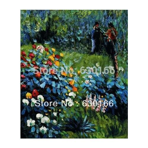 Famous Reproduction Oil Painting Garden in the Rue Cortot Montmartre Pierre Auguste Renoirs Canvas Art No Frame