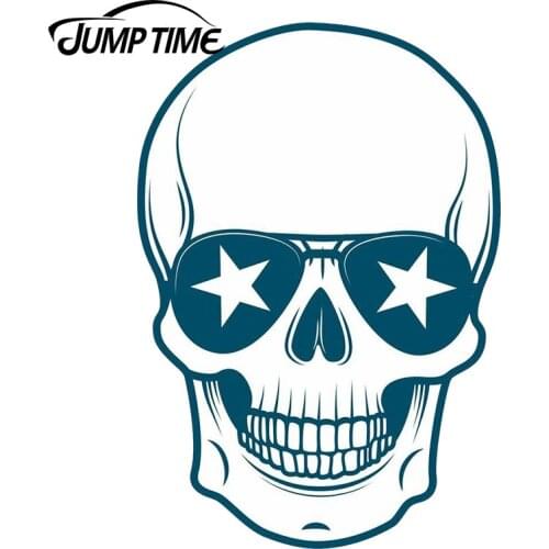 JumpTime 13cm x 8.2cm Cool Skull Vinyl Sticker Laptop Travel Luggage Car Window Decal Car Sticker Waterproof Accessories