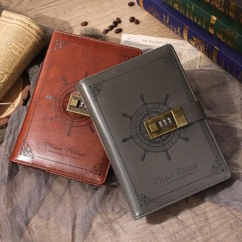Vintage Notebook and Journal B6 Diary with Lock Note Book DIY Notepad Agenda Planner Organizer Handbook Travel Sketchbook Supply