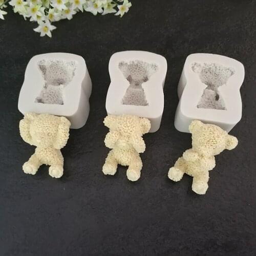 KLM-00119 3 pcs sprouting bear silicone mold Chocolate pudding tools Cake decoration baking supplies