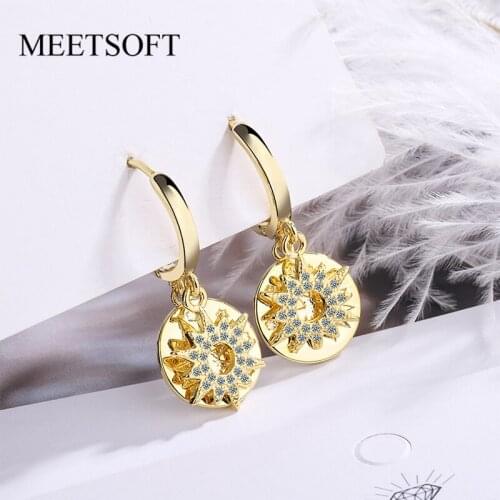 Женские золотые серьги MEETSOFT China At AliExpress