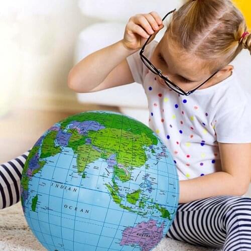 30cm Table Game World Map Ball Inflatable Globe Student Kids Educational Learning Earth Balls Office Home School Geography Toy