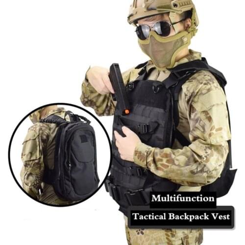 Nylon Tactical Backpack Vest Army Fans Outdoor Combat Gear Military Stealth Waistcoat Field Training CS Shooting Hunting Vesets