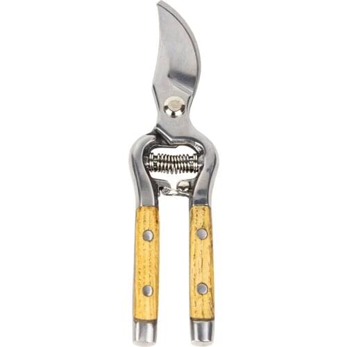 Stainless Steel Wooden Handle Thick Pruning Pruning Gardening Scissors Household Floral Scissors