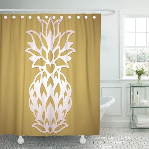 Papercut Laser Cut Pineapple Wedding Party Stationery Lazer Cutting Shower Curtain Waterproof Polyester Fabric 72 x 72 Inches