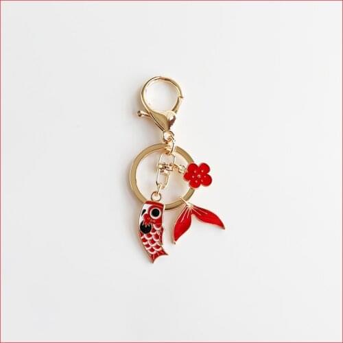Personalized Gift Koi Tail Keychain Phone Charm Kawaii Japan Keychains Women Couple Gift Bag Car Pendant Jewelry Accessories