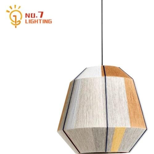 Japanese Retro Designer Hemp Rope Pendant Lights for Living Room Decoration Zen Art Led E27 Staircase Tea House Porch Study Bar