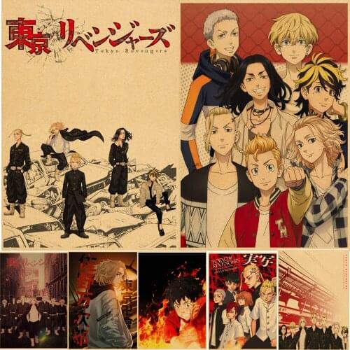 Hot Vintage Japanese Classic Anime Tokyo Revengers Poster Home Room Decoration Painting Posters Kraft Paper Prints Wall Stickers