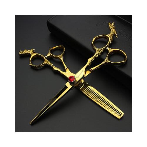 Professional hairdressing scissors 6 inch hair scissors set Chunker scissors Barber Shop hairdressing products haircuts fine