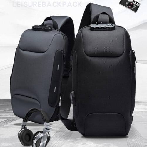 Anti Theft Sling Bag Shoulder Crossbody Waterproof Chest Bag with USB Charging Port Lightweight -OPK