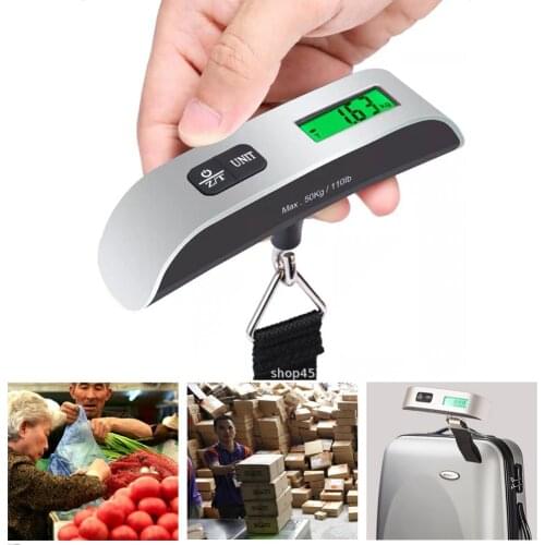 Hand Held Belt Scale 50kg/110lb LCD Digital hanging Scale For Travel Suitcase Luggage Hanging Scales Weighing Balance Electronic