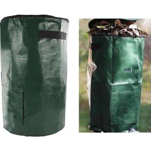 Garden Compost Bag Reusable Collapsible Yard Kitchen Garden Trash Composter Organic Fertilizer Collection Waste Storage Bags