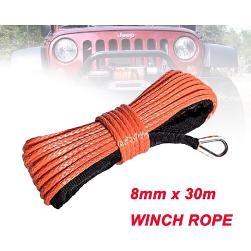 5/16" x 100' UHMWPE Synthetic Winch Rope Cable 13500 LBs Recovery Replacement SUV ATV UVT Pickup Truck