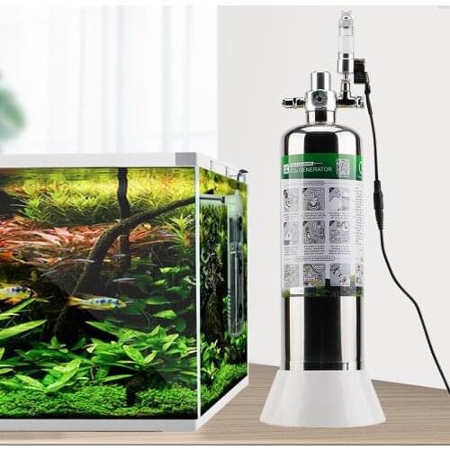 CO2 Generator System Aquarium Stainless Steel CO2 Cylinders Carbon Dioxide Reactor Kit for Plants Nano Tank