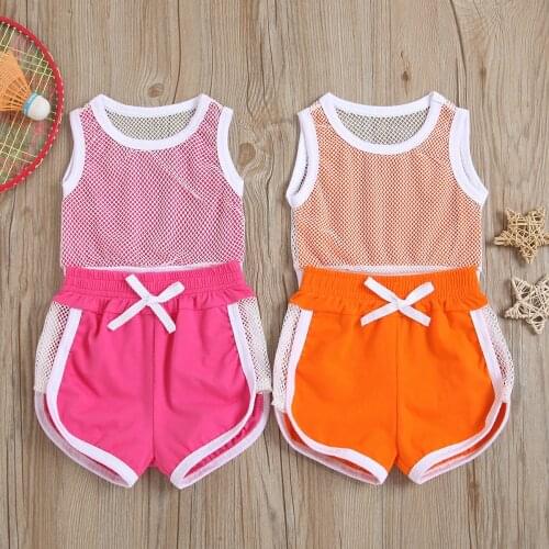 0-18M Newborn Baby Girls Summer Clothing Hollow Out Sleeveless Tank Top + Shorts Outfits 2pcs Tracksuit Set