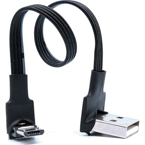 Super Flat flexible Up & Down & Left & Right Angled 90 Degree USB Micro USB Male to USB male Data Charge connector Cable