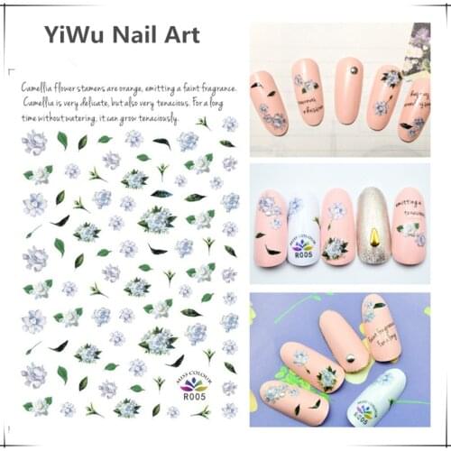 Flowers Thin Stickers On Nail Foil butterfly Transfer Rose Summer Sliders For Manicure Nail Art Self-adhesive Decals Decoration